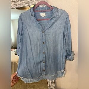 Francesca's lightweight Denim Blouse